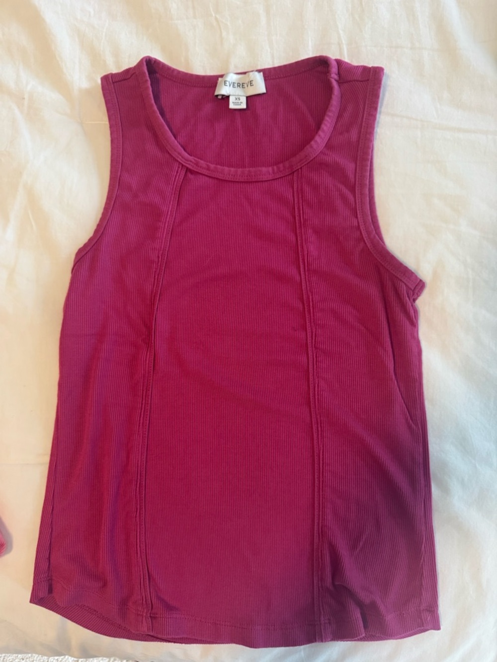 Evereve Sleeveless Ribbed Tank - Magenta